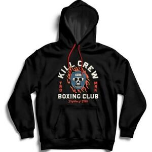 KILL CREW BOXING CLUB - BOXING FLAME HOODIE - Mens BLACK SIZE MEDIUM‎ (unisex)